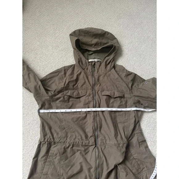 KUHL Stryka Jacket Women Size M Green Brown Hooded Full Zip Gorpcore Utility - Picture 7 of 9